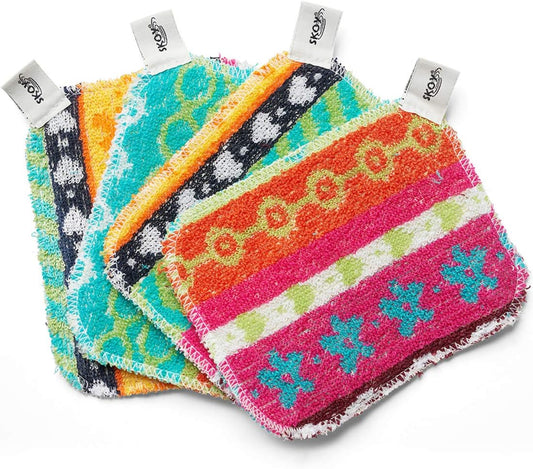 Eco-Friendly 4-Pack Reusable Non-Scratching Dish Scrubbers - Soft, Colorful, and Dishwasher Safe for Effortless Kitchen Cleaning!