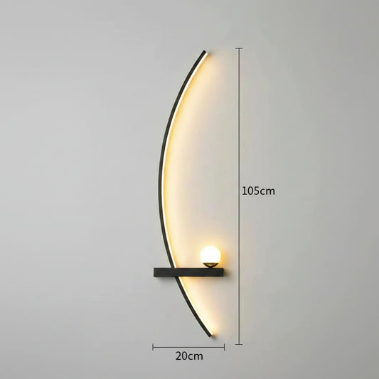 Modern LED Wall Lamp – Minimalist Art Design for Bedroom, Living Room, and Bathroom, Gold/Black