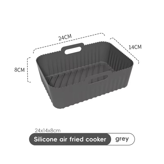 Non-Stick Silicone Air Fryer Basket - Easy Clean Rectangular Pot for Perfect Cooking
